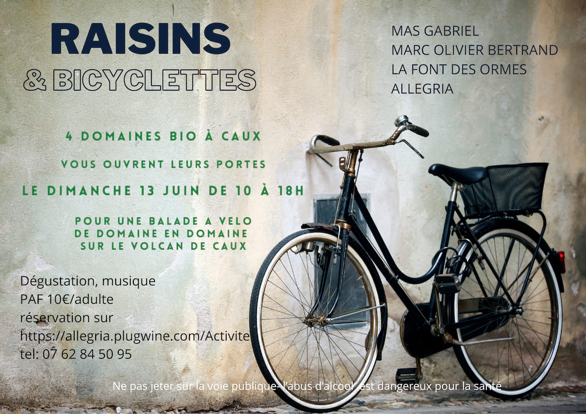 Evénement Raisins et Bicyclettes le 13 juin à Caux
